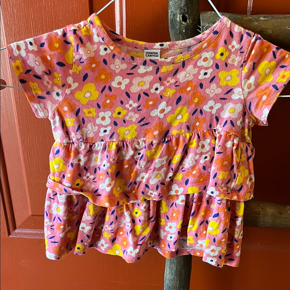 Harper canyon Pink Floral girl Tee